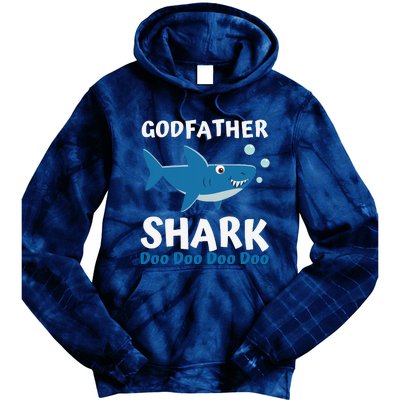 Fathers Day Gift From Godson Goddaughter Godfather Shark Tie Dye Hoodie