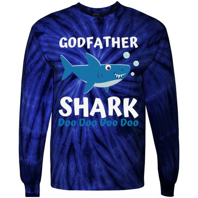 Fathers Day Gift From Godson Goddaughter Godfather Shark Tie-Dye Long Sleeve Shirt