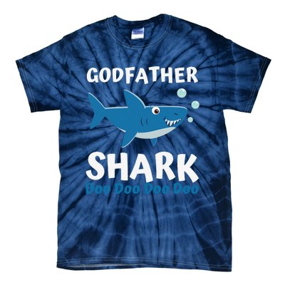 Fathers Day Gift From Godson Goddaughter Godfather Shark Tie-Dye T-Shirt