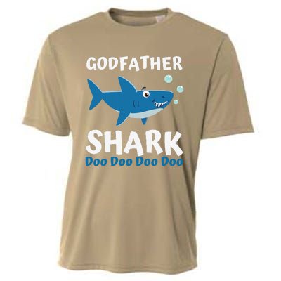 Fathers Day Gift From Godson Goddaughter Godfather Shark Cooling Performance Crew T-Shirt