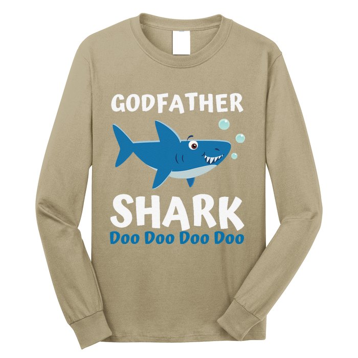 Fathers Day Gift From Godson Goddaughter Godfather Shark Long Sleeve Shirt