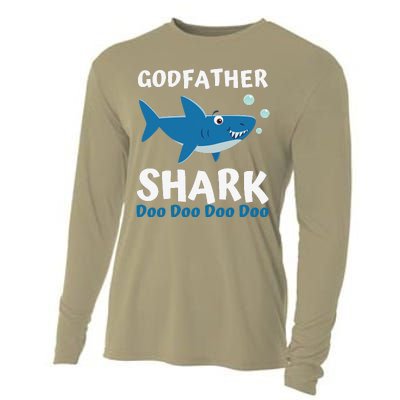 Fathers Day Gift From Godson Goddaughter Godfather Shark Cooling Performance Long Sleeve Crew