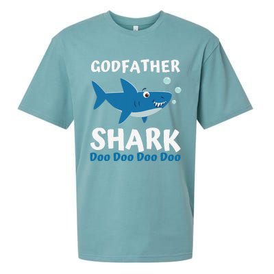 Fathers Day Gift From Godson Goddaughter Godfather Shark Sueded Cloud Jersey T-Shirt