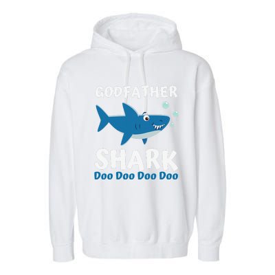 Fathers Day Gift From Godson Goddaughter Godfather Shark Garment-Dyed Fleece Hoodie