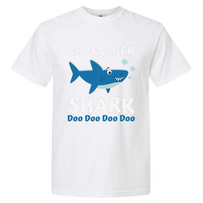 Fathers Day Gift From Godson Goddaughter Godfather Shark Garment-Dyed Heavyweight T-Shirt