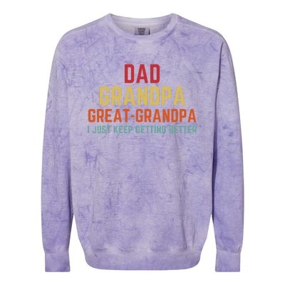 Fathers Day Gift From Grand Dad Grandpa Great Grandpa Colorblast Crewneck Sweatshirt