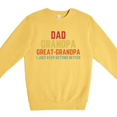 Fathers Day Gift From Grand Dad Grandpa Great Grandpa Premium Crewneck Sweatshirt