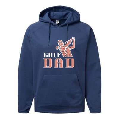 Father's Day Golf Dad Best Dad By Par Gift For Dad Performance Fleece Hoodie