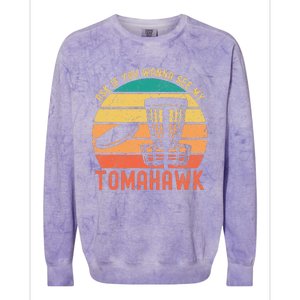 Funny Disc Golf Sport See My Tomahawk Retro Frissbee Golf Colorblast Crewneck Sweatshirt