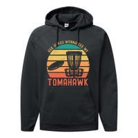 Funny Disc Golf Sport See My Tomahawk Retro Frissbee Golf Performance Fleece Hoodie