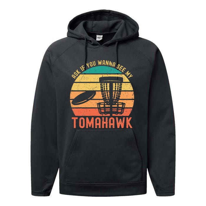 Funny Disc Golf Sport See My Tomahawk Retro Frissbee Golf Performance Fleece Hoodie