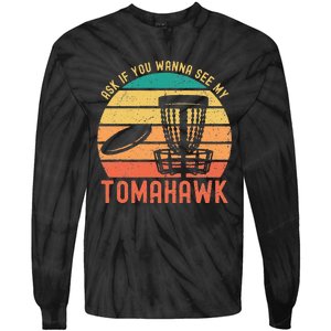 Funny Disc Golf Sport See My Tomahawk Retro Frissbee Golf Tie-Dye Long Sleeve Shirt