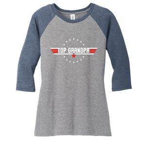 Fathers Day Gift Grandpa Gift From Grand Son Daughter Women's Tri-Blend 3/4-Sleeve Raglan Shirt