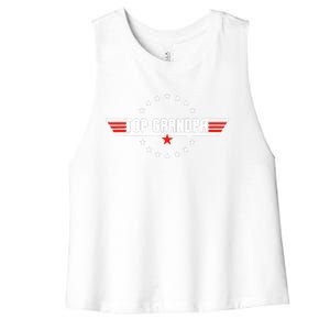 Fathers Day Gift Grandpa Gift From Grand Son Daughter Women's Racerback Cropped Tank