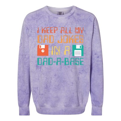 Fathers Day Gift Dad A Base Funny Dad Joke Dad Colorblast Crewneck Sweatshirt