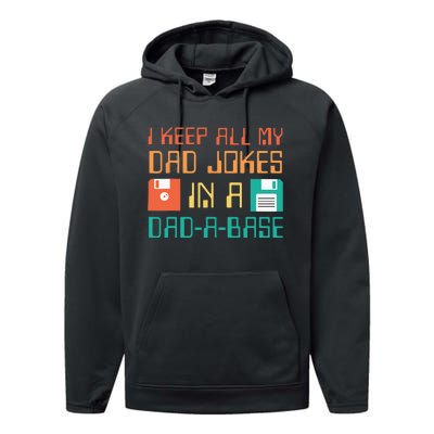 Fathers Day Gift Dad A Base Funny Dad Joke Dad Performance Fleece Hoodie