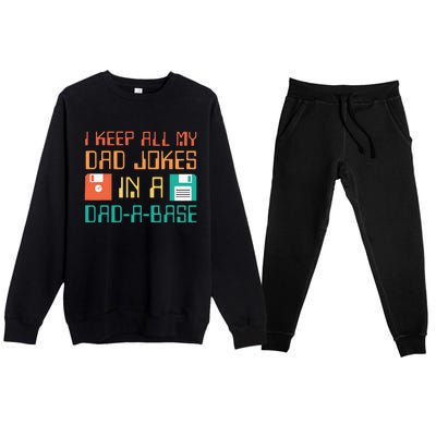 Fathers Day Gift Dad A Base Funny Dad Joke Dad Premium Crewneck Sweatsuit Set