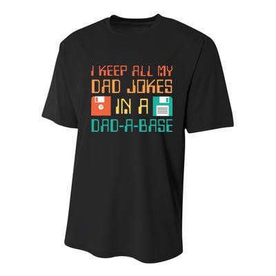 Fathers Day Gift Dad A Base Funny Dad Joke Dad Youth Performance Sprint T-Shirt