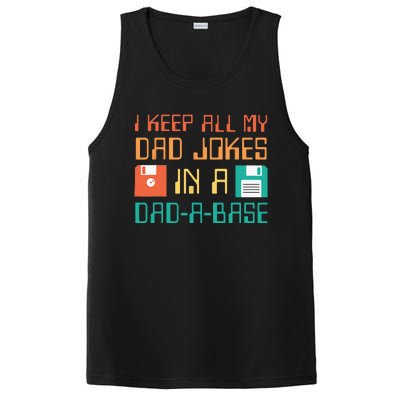 Fathers Day Gift Dad A Base Funny Dad Joke Dad PosiCharge Competitor Tank