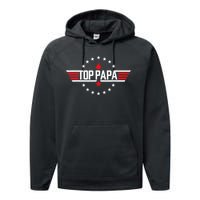 Fathers Day Gift Papa Gift From Grandkids Son Daughter Performance Fleece Hoodie