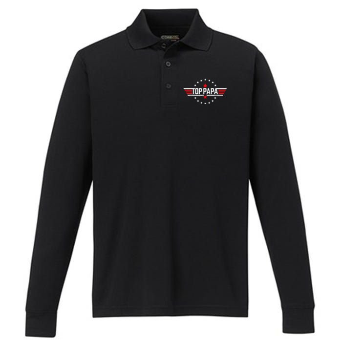 Fathers Day Gift Papa Gift From Grandkids Son Daughter Performance Long Sleeve Polo