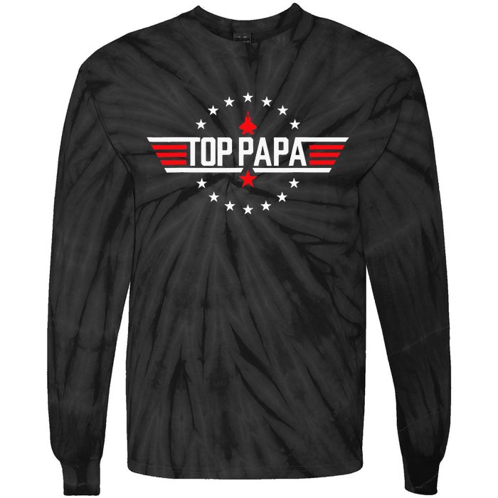 Fathers Day Gift Papa Gift From Grandkids Son Daughter Tie-Dye Long Sleeve Shirt