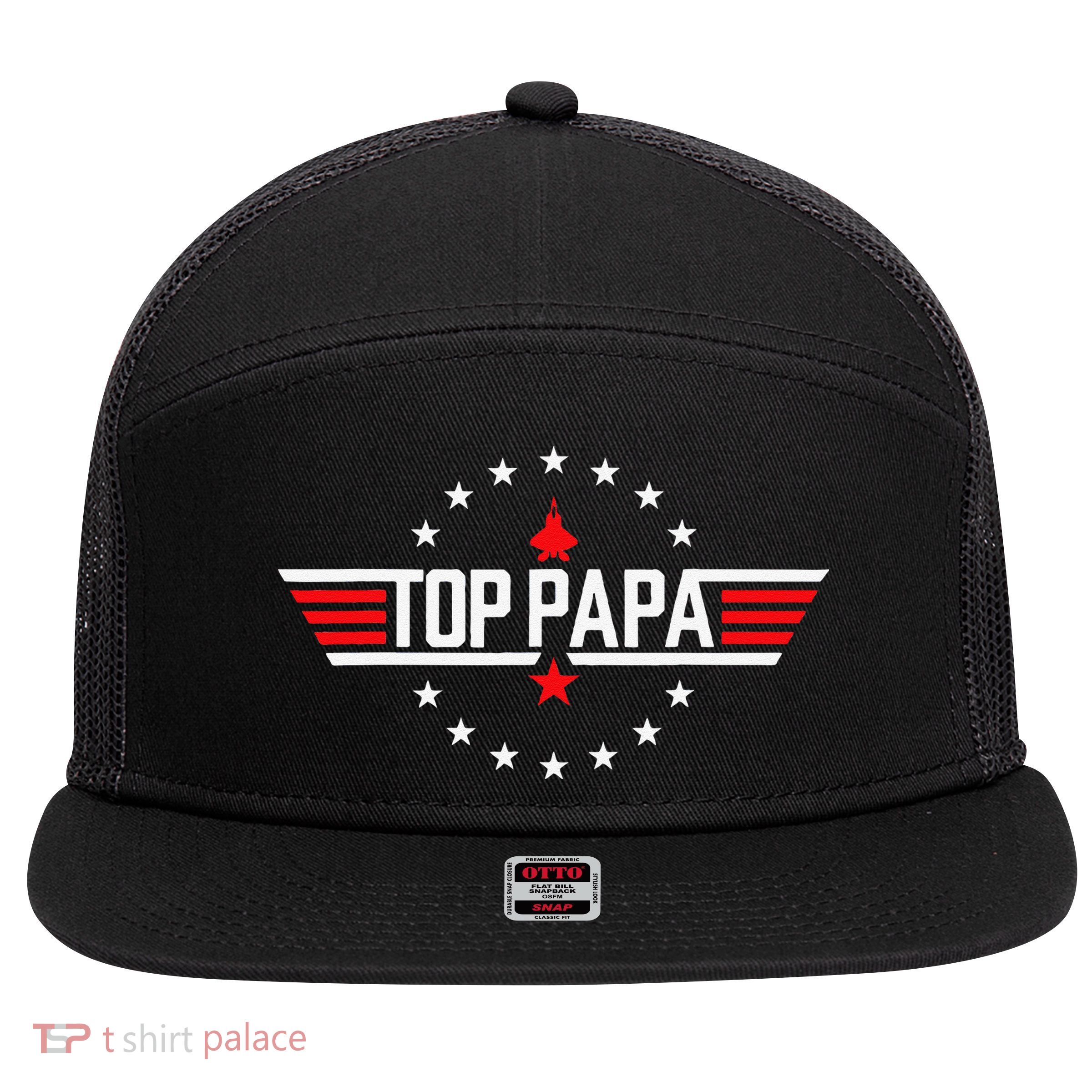 Fathers Day Gift Papa Gift From Grand Son Daughter 7 Panel Mesh Trucker Snapback Hat