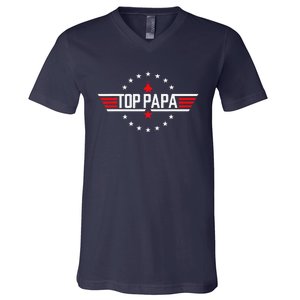 Fathers Day Gift Papa Gift From Grand Son Daughter V-Neck T-Shirt