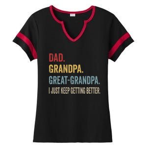 Fathers Day Gift From Grandkids Dad Grandpa Great Ladies Halftime Notch Neck Tee