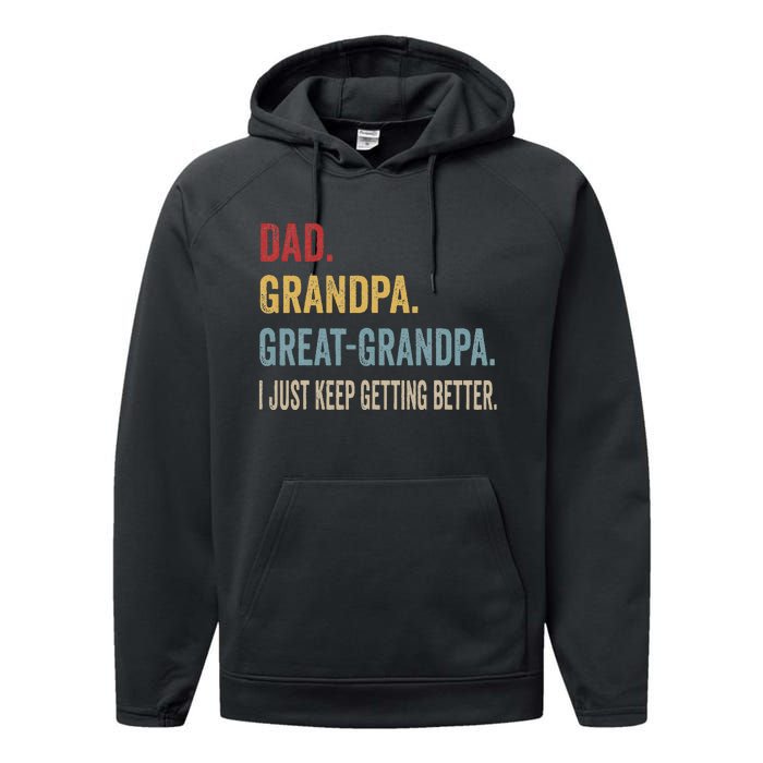 Fathers Day Gift From Grandkids Dad Grandpa Great Performance Fleece Hoodie