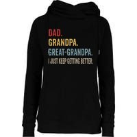 Fathers Day Gift From Grandkids Dad Grandpa Great Womens Funnel Neck Pullover Hood