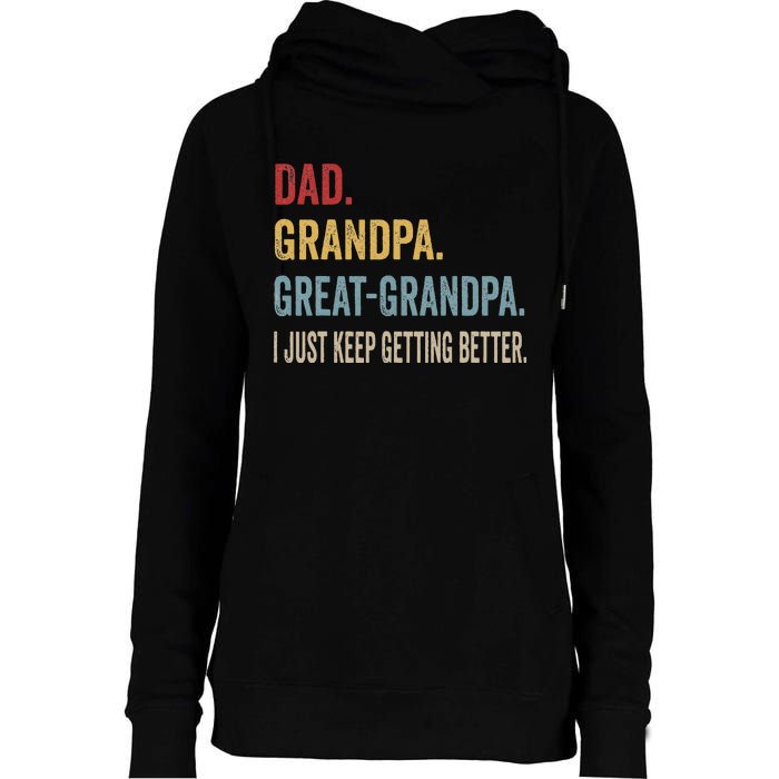 Fathers Day Gift From Grandkids Dad Grandpa Great Womens Funnel Neck Pullover Hood