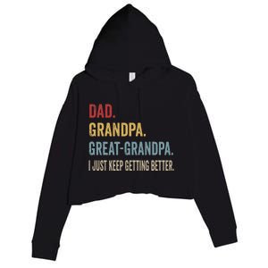 Fathers Day Gift From Grandkids Dad Grandpa Great Crop Fleece Hoodie