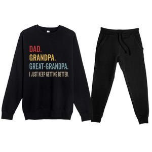 Fathers Day Gift From Grandkids Dad Grandpa Great Premium Crewneck Sweatsuit Set