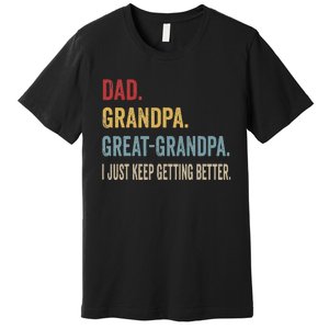 Fathers Day Gift From Grandkids Dad Grandpa Great Premium T-Shirt