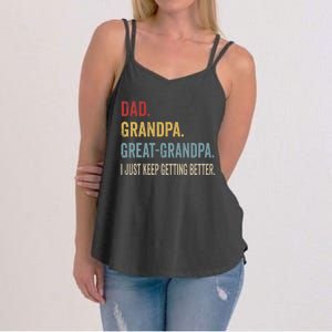 Fathers Day Gift From Grandkids Dad Grandpa Great Women's Strappy Tank