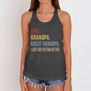 Fathers Day Gift From Grandkids Dad Grandpa Great Women's Knotted Racerback Tank