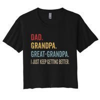 Fathers Day Gift From Grandkids Dad Grandpa Great Women's Crop Top Tee