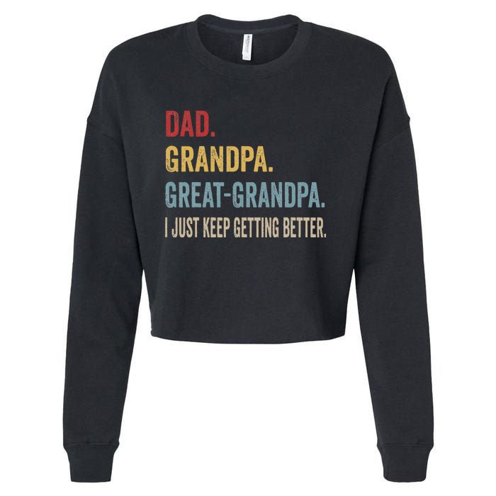 Fathers Day Gift From Grandkids Dad Grandpa Great Cropped Pullover Crew