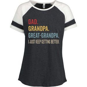 Fathers Day Gift From Grandkids Dad Grandpa Great Enza Ladies Jersey Colorblock Tee