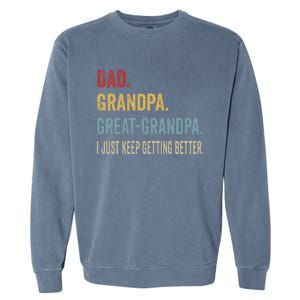 Fathers Day Gift From Grandkids Dad Grandpa Great Garment-Dyed Sweatshirt