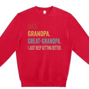 Fathers Day Gift From Grandkids Dad Grandpa Great Premium Crewneck Sweatshirt