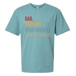 Fathers Day Gift From Grandkids Dad Grandpa Great Sueded Cloud Jersey T-Shirt