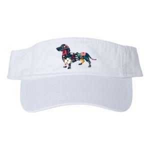 Floral Dachshund Gift Great Gift Doxie Dog Lover Great Gift Valucap Bio-Washed Visor