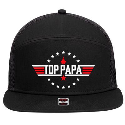 Fathers Day Gift Papa Gift From Grandkids Son Daughter 7 Panel Mesh Trucker Snapback Hat