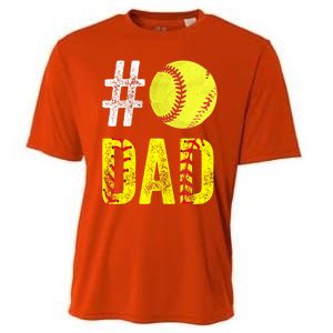 Fathers Day Gift Number One Softball Dad Cute Gift Cooling Performance Crew T-Shirt