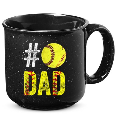 Fathers Day Gift Number One Softball Dad Cute Gift 15oz Campfire Ceramic Mug