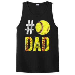 Fathers Day Gift Number One Softball Dad Cute Gift PosiCharge Competitor Tank