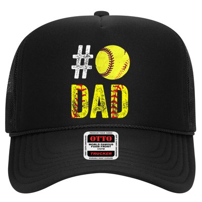 Fathers Day Gift Number One Softball Dad Cute Gift Trucker Hat