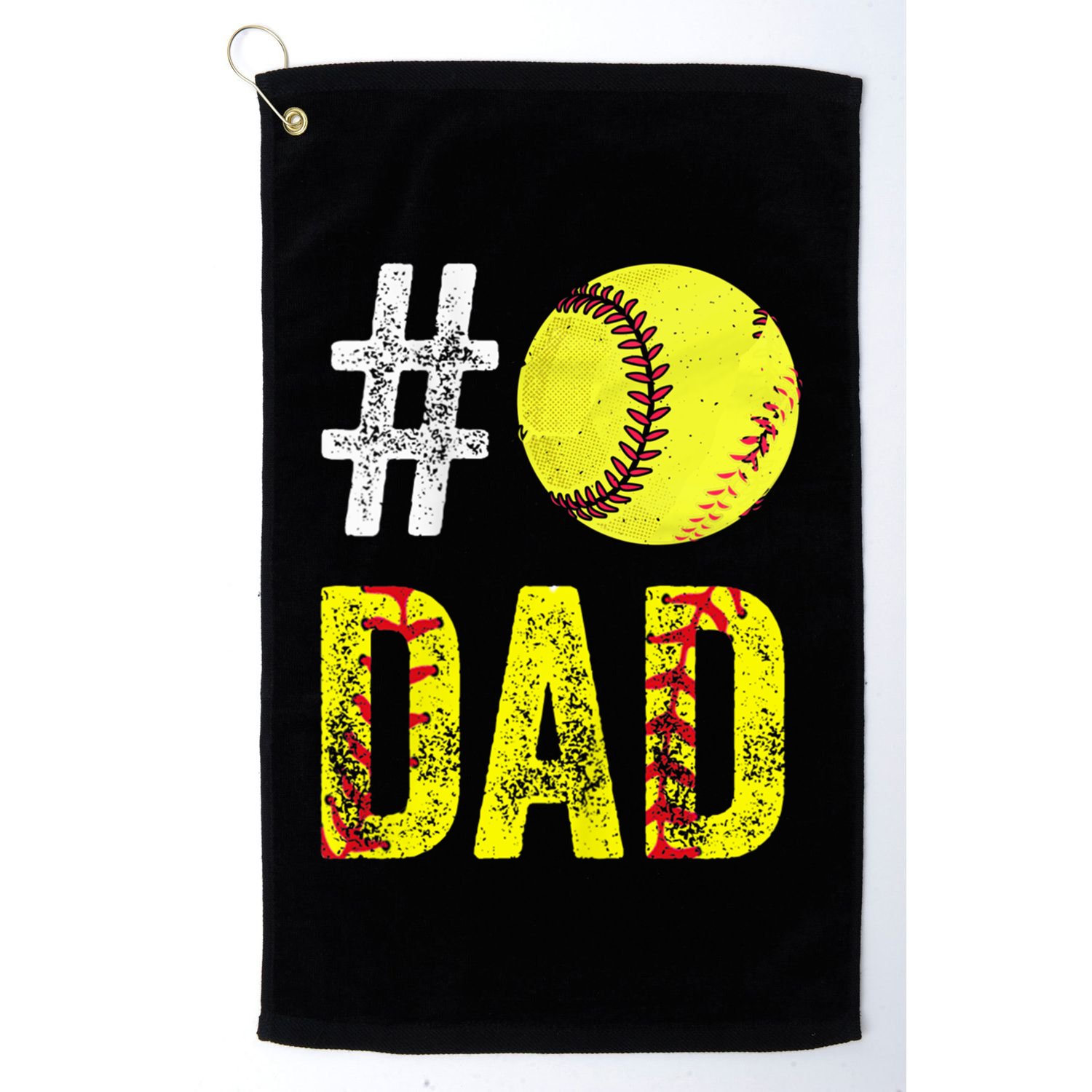Fathers Day Gift Number One Softball Dad Cute Gift Golf Towel